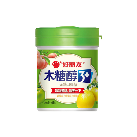 Orion Xylitol 3+ Sugar Free Chewing Gum, Assorted Fruit Flavours, 101g Per Bottle