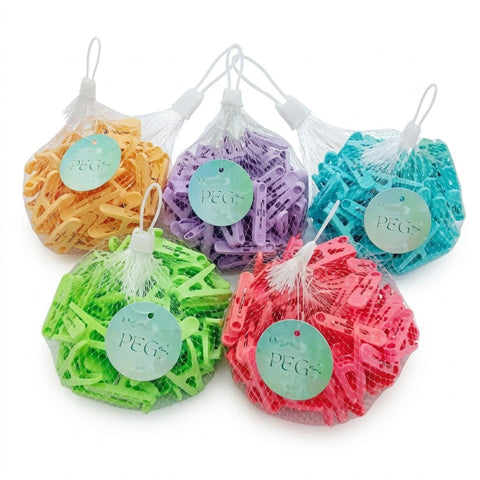 50 Plastic Clips in Mesh Bag
