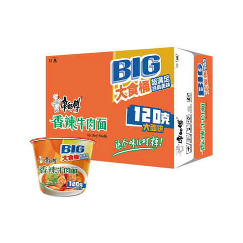 康师傅大食桶香辣牛肉方便面 143g