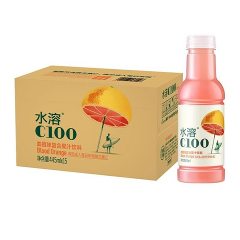 农夫山泉水溶C100复合果汁饮料445ml 青橘 / 血橙 / 西柚 / 柠檬