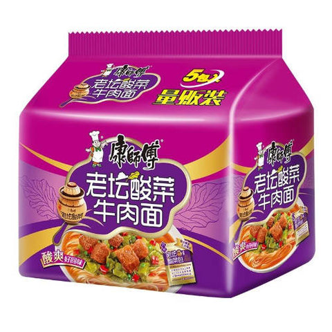 Master Kong Pickled Mustard Beef Instant Noodles 5 Pack