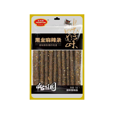 Yiguanyuan Spicy Gluten Snack 72g – Spicy Shreds / Black Sesame Mala Strips