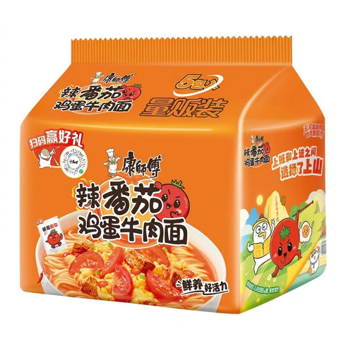 Master Kong Spicy Tomato Egg & Beef Instant Noodles 105g x 5 Pack