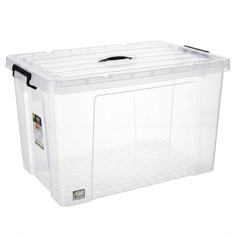 45L Clear Storage Box with Clip Lid – Transparent Plastic Container