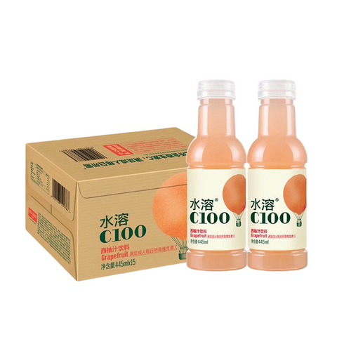 农夫山泉水溶C100复合果汁饮料445ml 青橘 / 血橙 / 西柚 / 柠檬