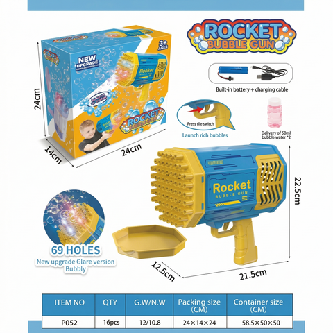 69-Hole Space Bubble Gun (Magic Blue)