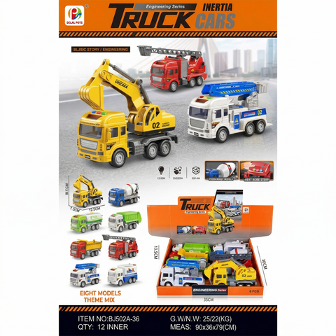 Inertia Construction Vehicle Set with Light & Sound (8 Pieces)