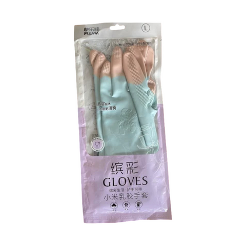 快乐娃缤彩小米乳胶手套 L码