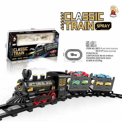 Electric Track Train Set with Mist