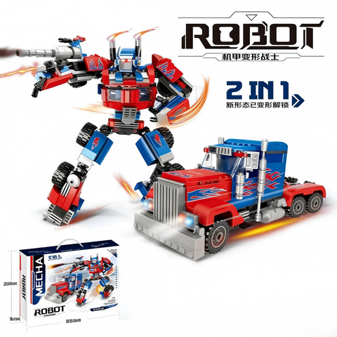 560+ PCS Transforming Robot Building Blocks – Supreme Warrior (2-in-1)