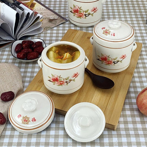 Jiahefu Ceramic Stew Pot with Lid – 850ml / 1150ml / 1600ml
